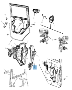 Lève-vitre arrière pour Jeep Wrangler