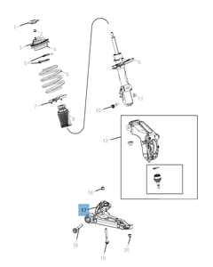 Bras oscillant de suspension avant inférieure pour Jeep Cherokee