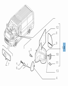 Rétroviseur gauche pour Fiat Professional Ducato