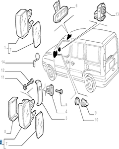 Rétroviseur gauche électrique pour Fiat et Fiat Professional