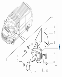 Rétroviseur gauche pour Fiat et Fiat Professional