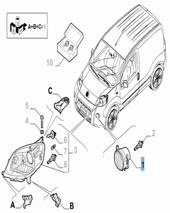 Antibrouillard gauche pour Fiat et Fiat Professional