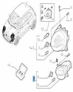 Phare avant inférieur droit pour Abarth 500