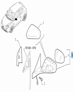 Rétroviseur droit pour Alfa Romeo Mito