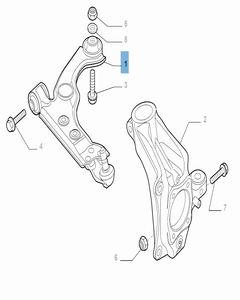 Bras oscillant gauche de suspension avant pour Alfa Romeo Giulietta