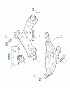Bras oscillant gauche de suspension avant pour Fiat et Fiat Professional