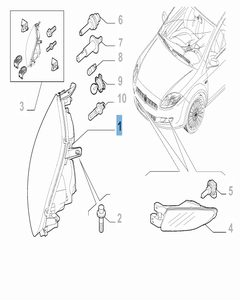 Projecteur avant droit pour Fiat Bravo
