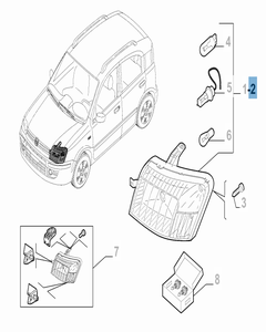 Projecteur avant gauche pour Fiat et Fiat Professional