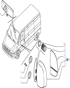 Rétroviseur droit pour Fiat Professional Ducato