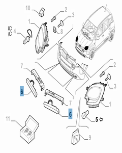 Phare avant droit pour Fiat Panda